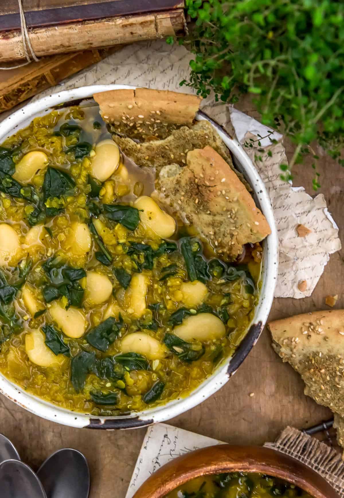 Bowl of Red Lentil Butter Bean Soup