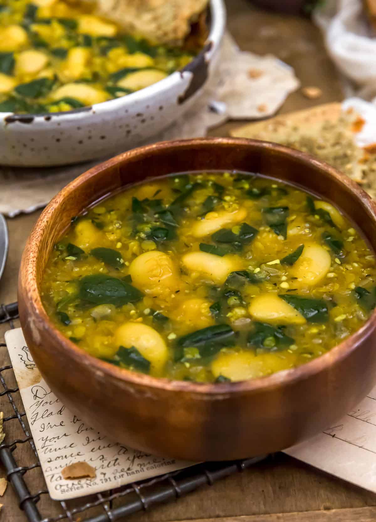 Served Red Lentil Butter Bean Soup