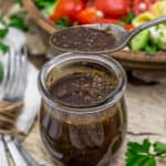 Oil Free Easy Greek Vinaigrette in a spoon