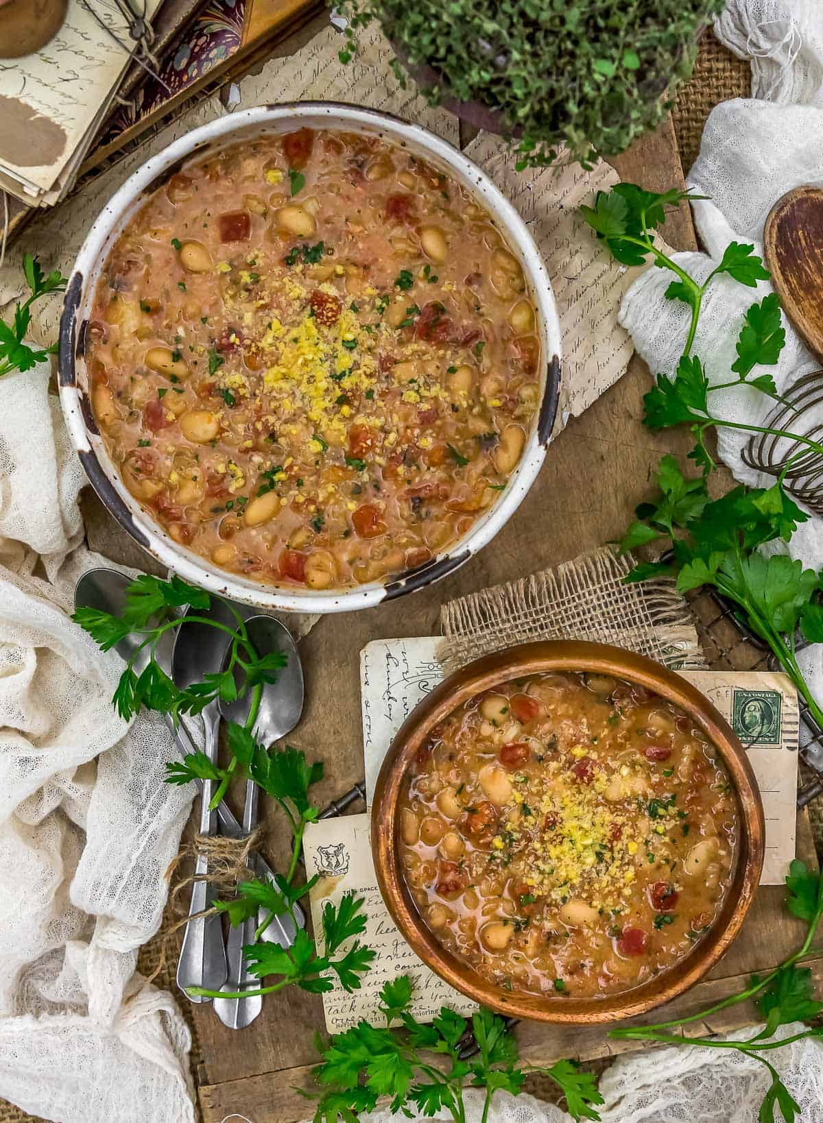 Tablescape Oil Free Italian White Bean Rice Soup