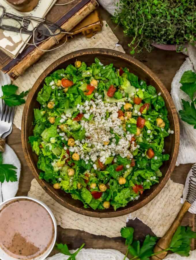 Tablescape of Oil Free Middle Eastern Couscous Salad