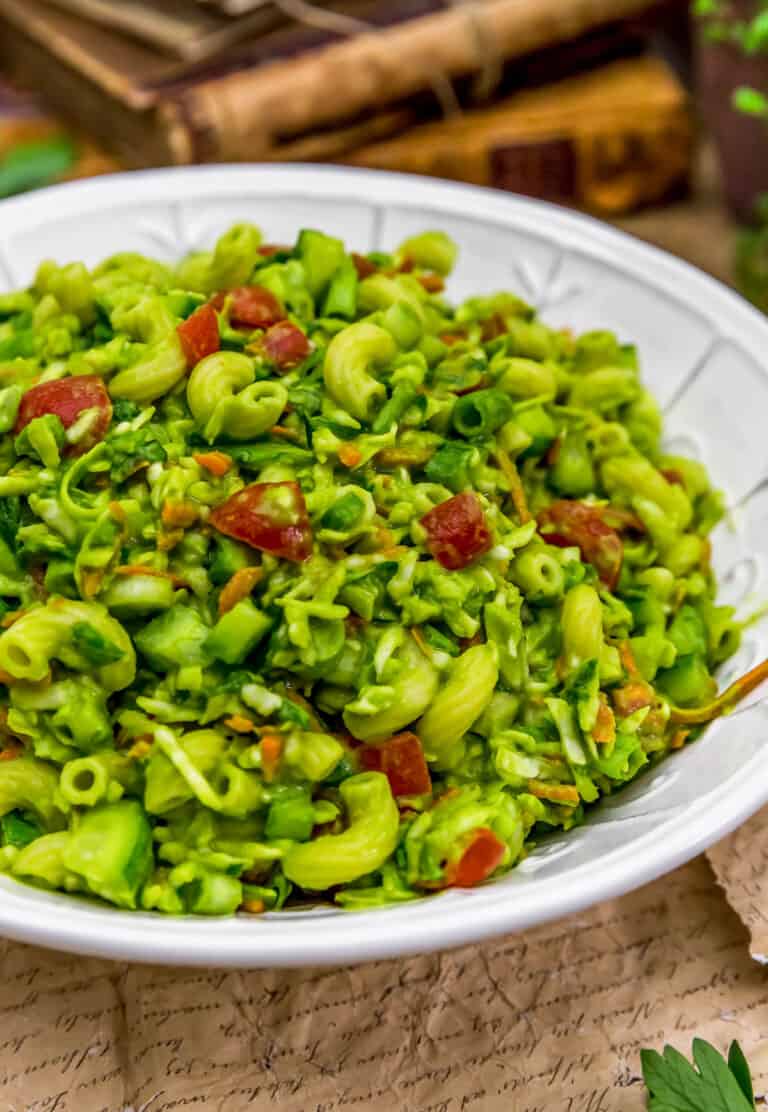 Oil Free Parsley Macaroni Chopped Salad Monkey and Me Kitchen Adventures