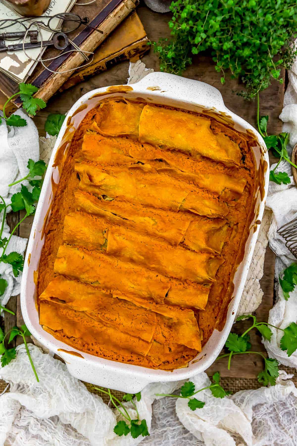 Oil Free Potato Enchilada Casserole