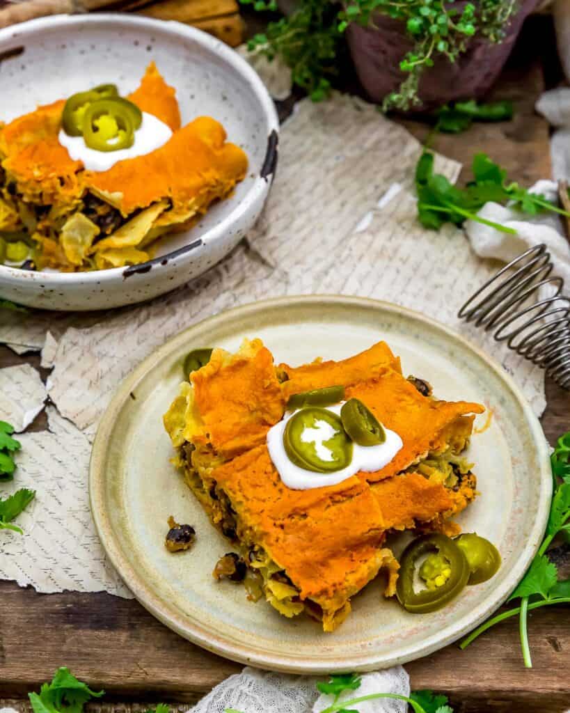 Oil Free Potato Enchilada Casserole Monkey and Me Kitchen Adventures