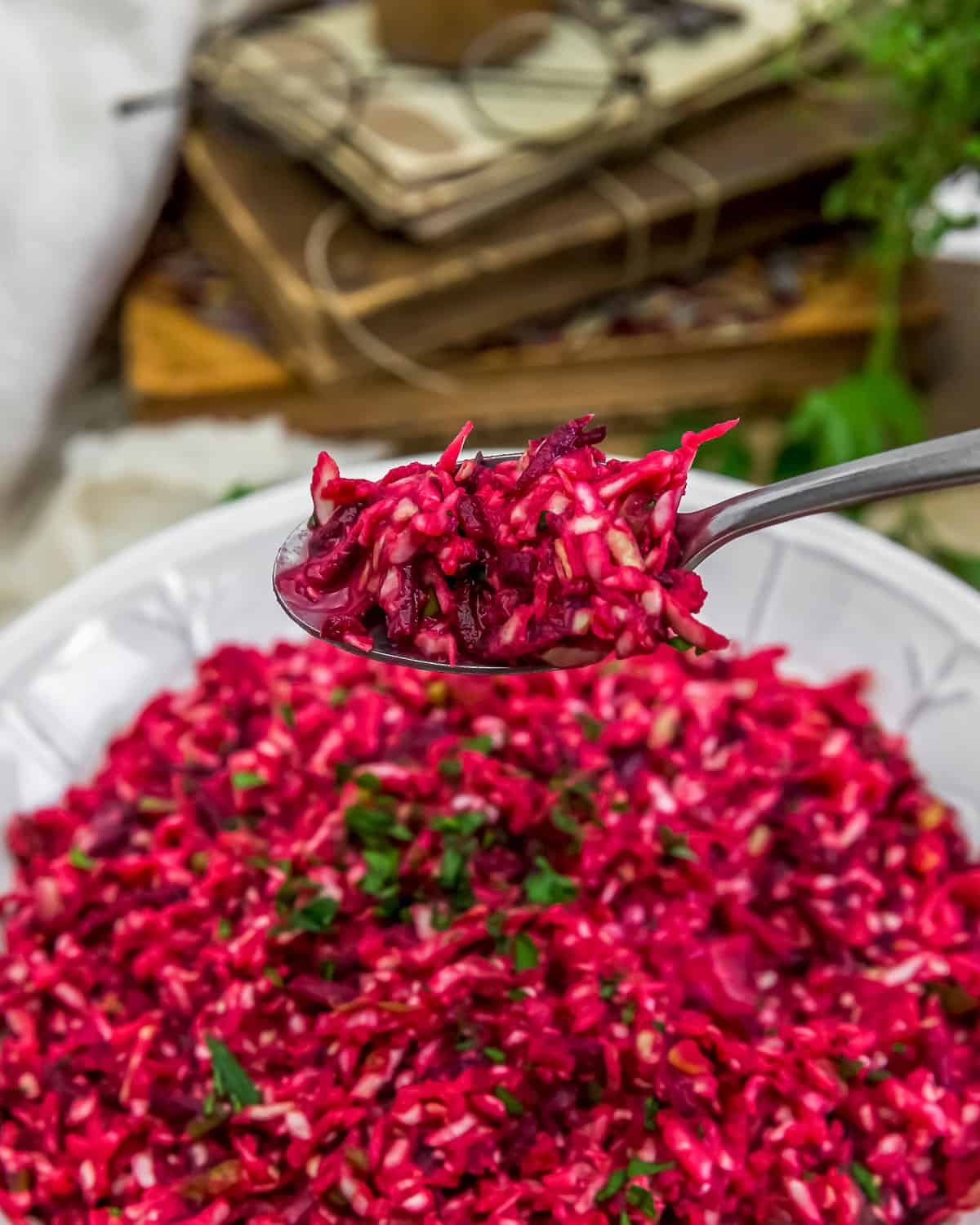 Eating Oil Free Tangy Beet Coleslaw