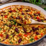 Serving Italian Veggie Pasta Skillet