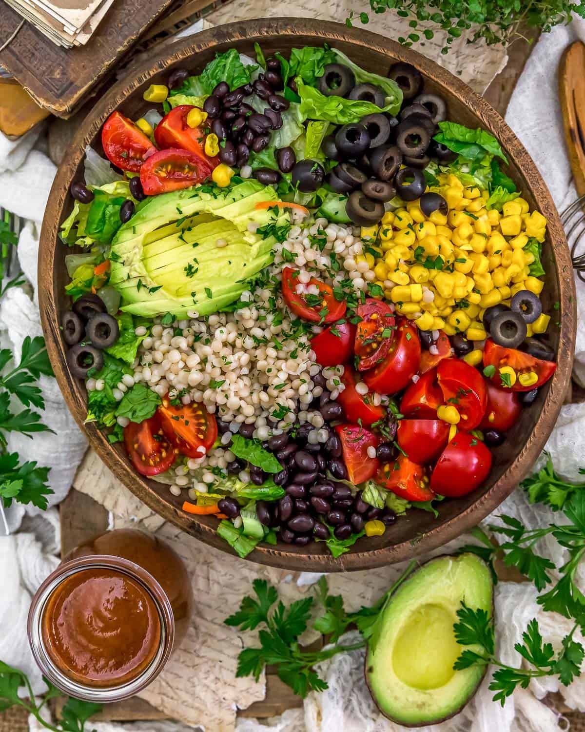 Oil Free Baja Salad with dressing