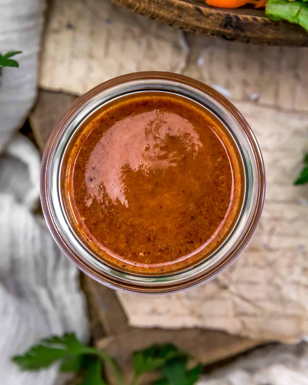 Top view of Oil Free Baja Salad dressing