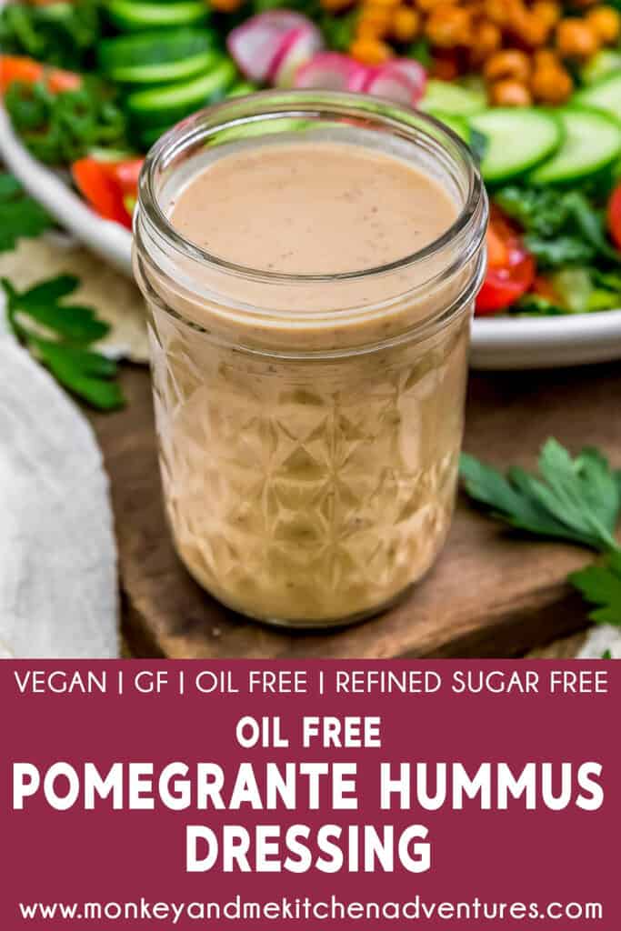 Oil Free Easy Pomegranate Hummus Dressing Monkey and Me Kitchen