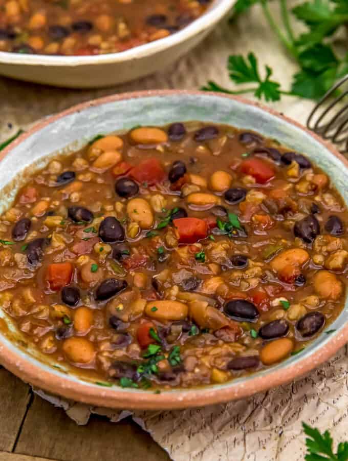 Vegan Moroccan Chili in a bowl