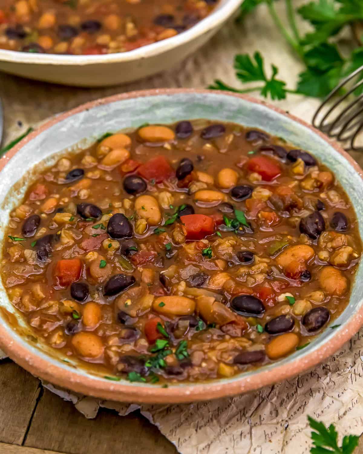 Vegan Moroccan Chili in a bowl