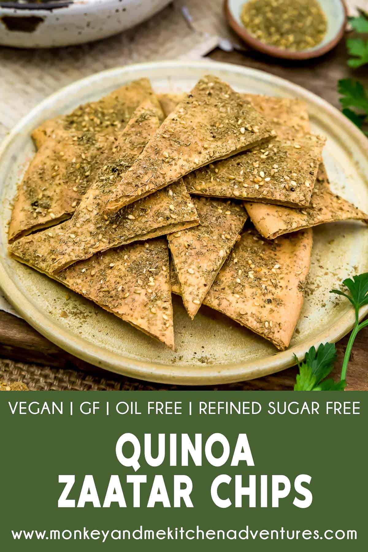 Quinoa Zaatar Chips with text description