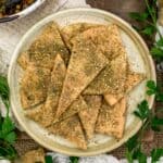 Plate of Quinoa Zaatar Chips