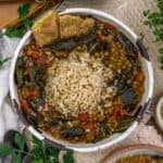 Spiced Lentils and Collard Greens in a bowl