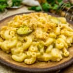 Close up of Vegan Jalapeño Popper Mac and Cheese