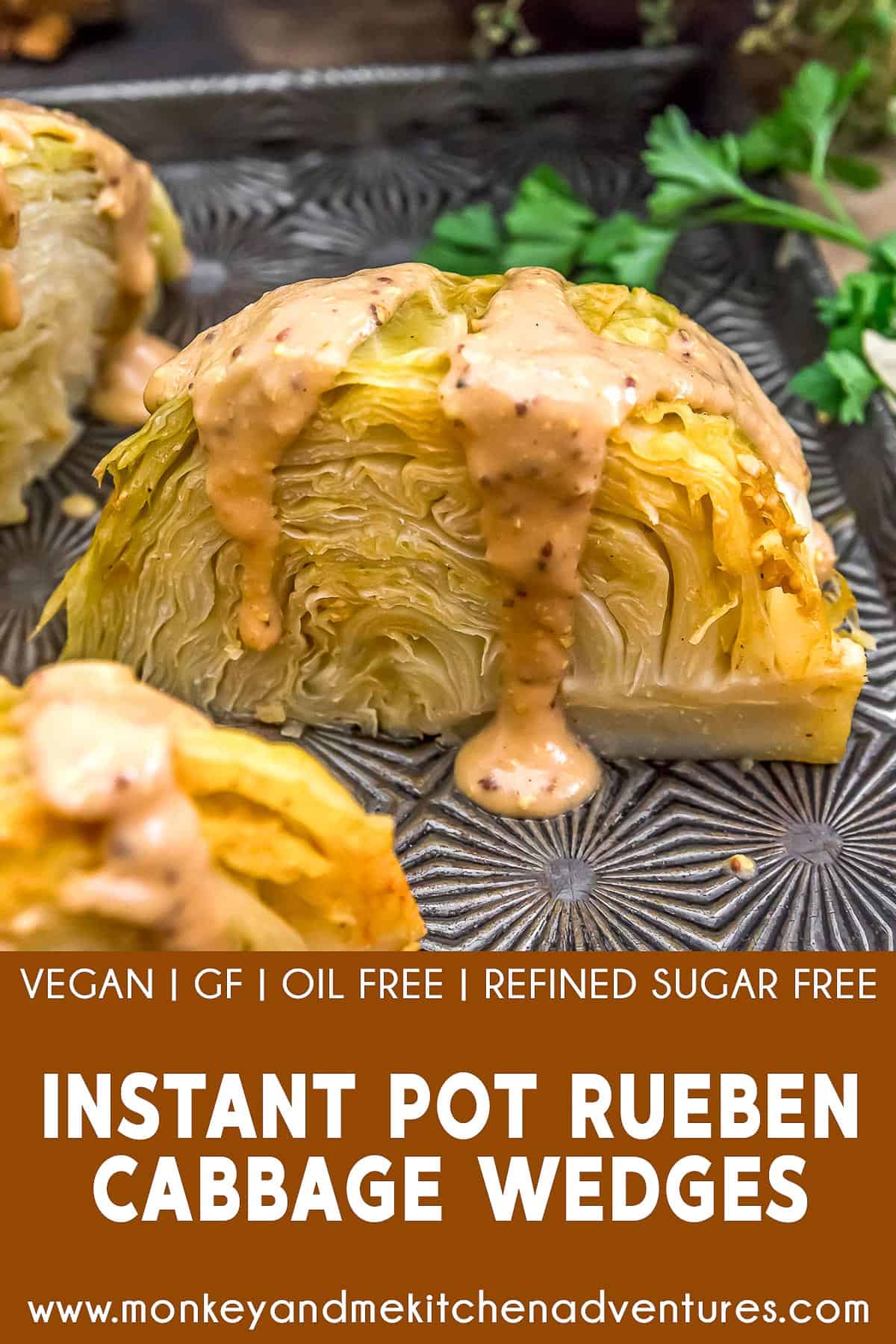 Instant Pot Ruben Cabbage Wedges with text description