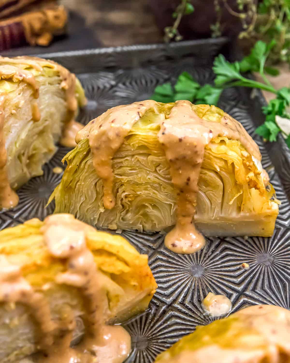 Instant Pot Ruben Cabbage Wedges with Thousand Island Dressing