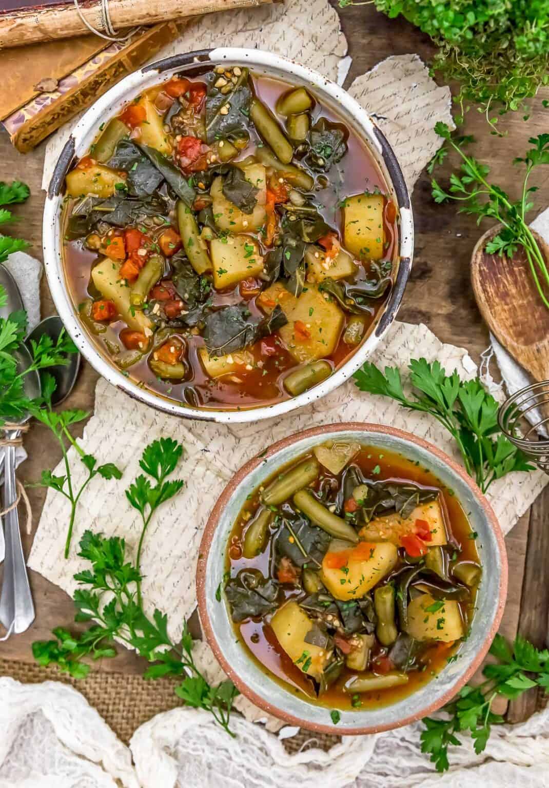 Smoky Collard Greens, Green Beans, and Potatoes Monkey and Me Kitchen
