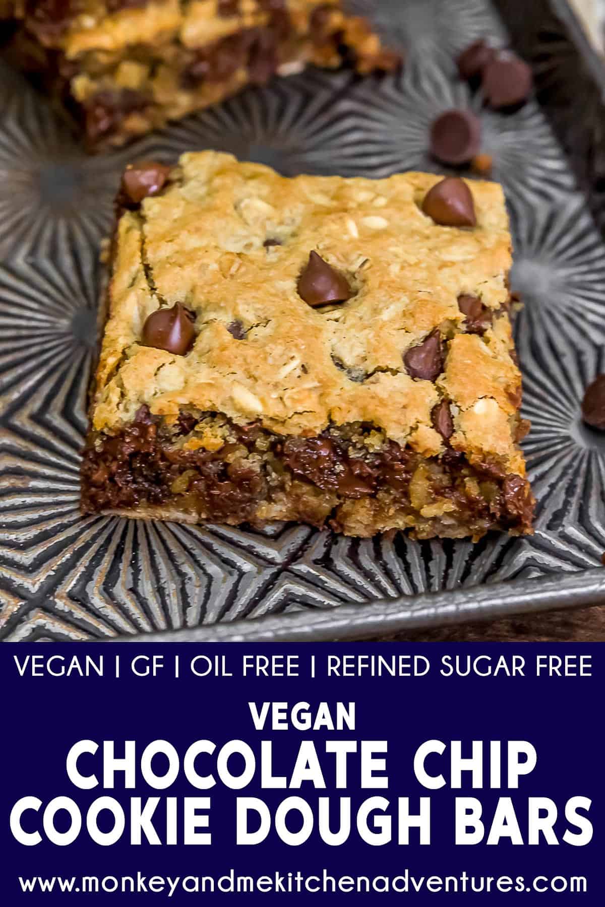 Vegan Chocolate Chip Cookie Dough Bars