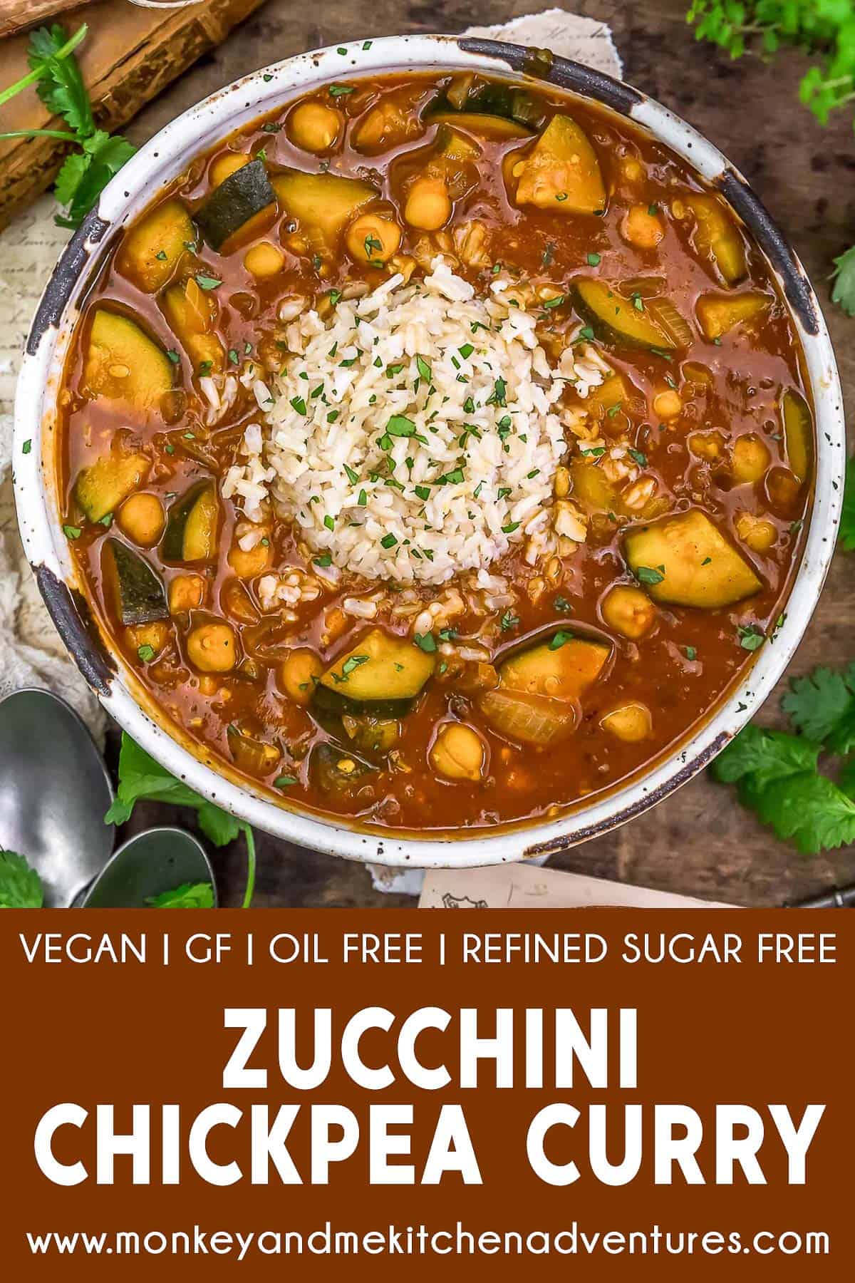 Zucchini Chickpea Curry with text description