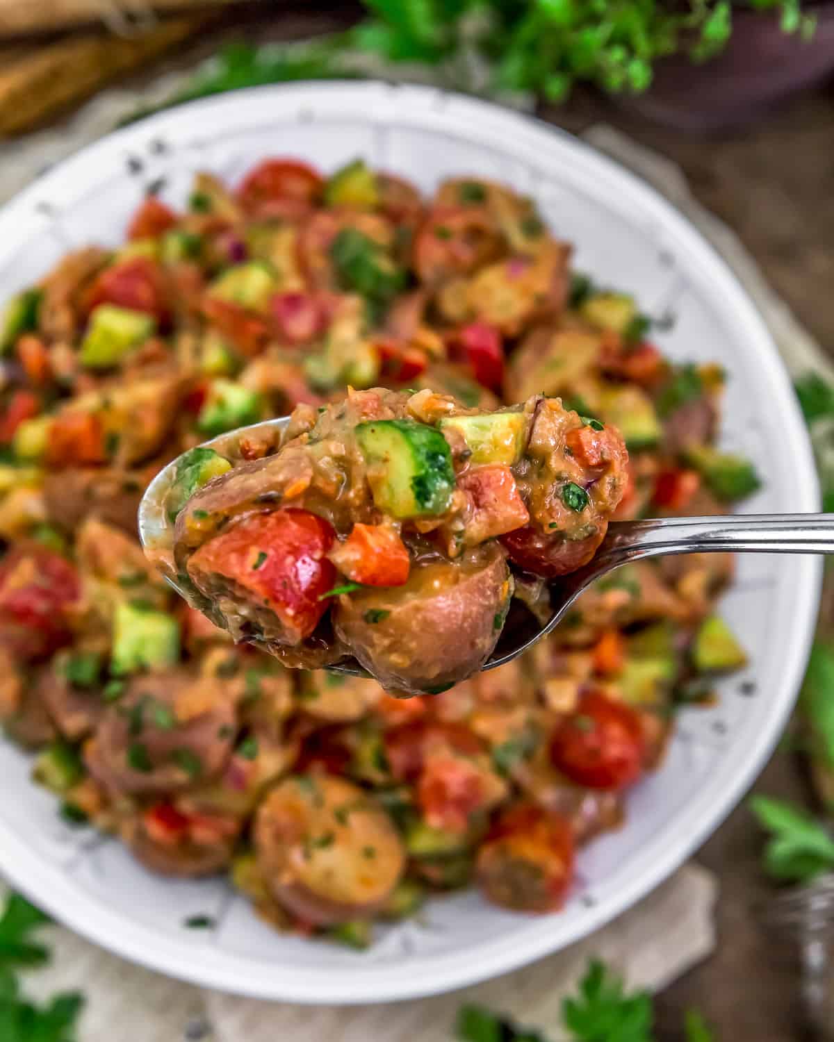 Eating Garden Fresh Mediterranean Potato Salad