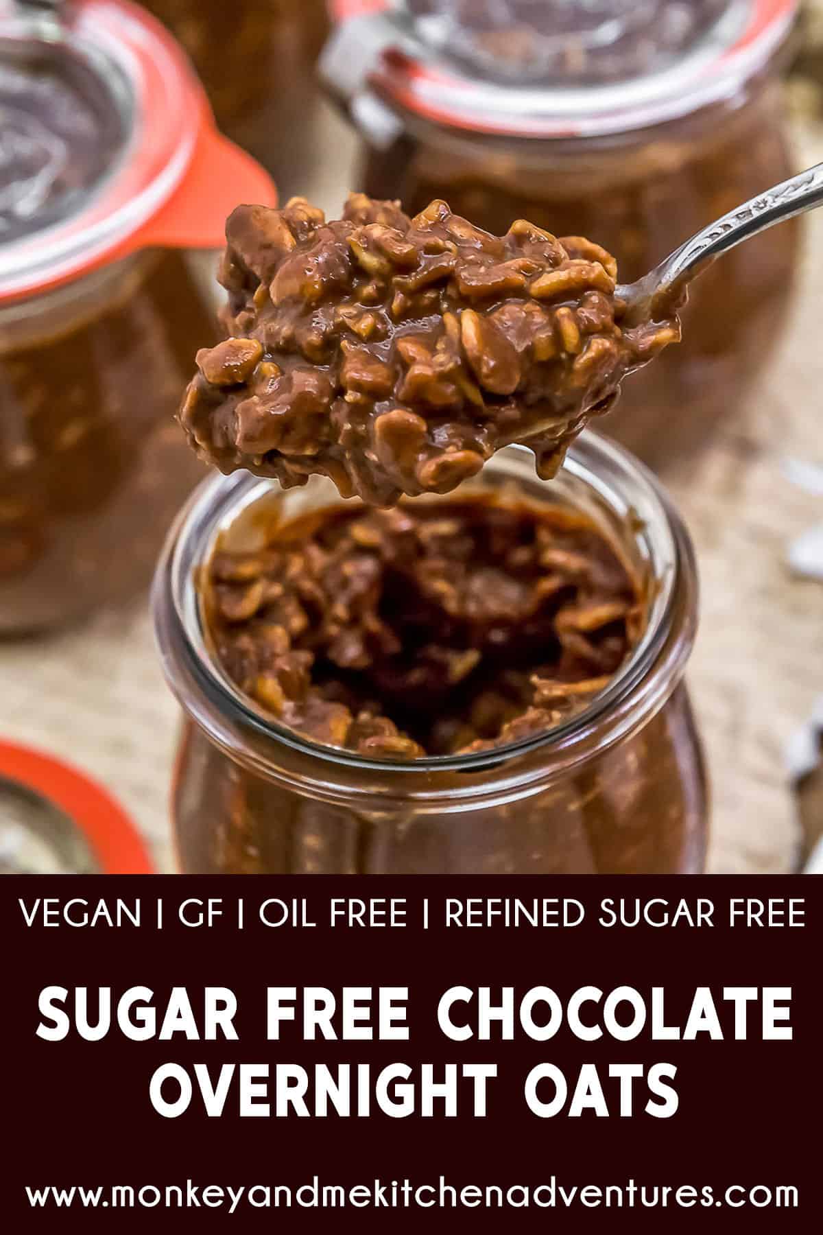 Sugar Free Chocolate Overnight Oats with text description