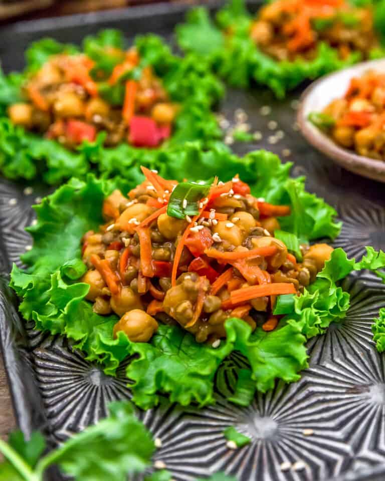 Asian Lentil Chickpea Lettuce Wraps Monkey and Me Kitchen Adventures