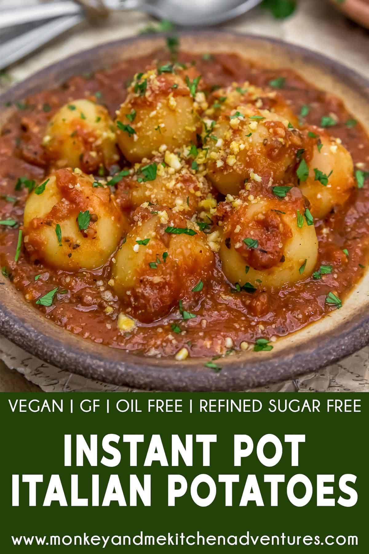 Instant Pot Italian Potatoes with text description