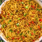 Easy Cashew Chickpeas and Noodles