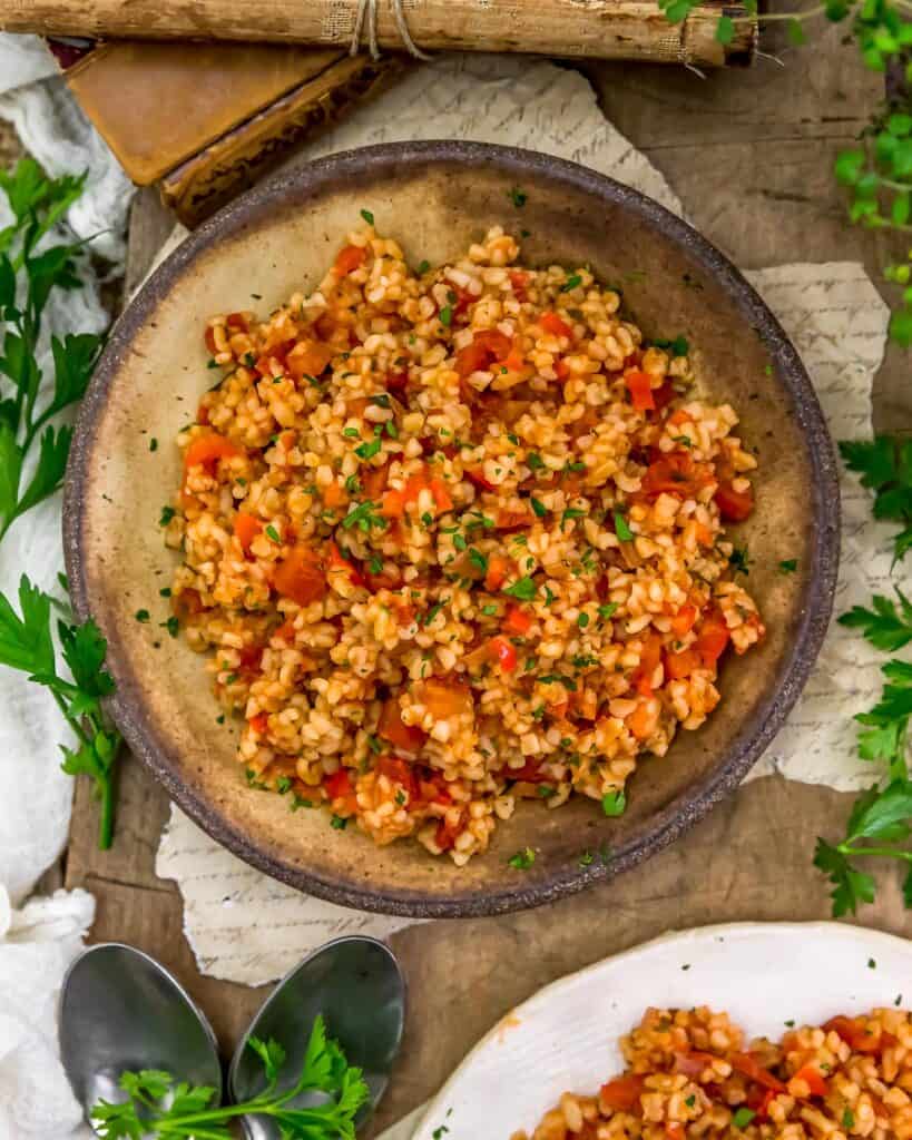 Middle Eastern Bulgur Pilaf - Monkey and Me Kitchen Adventures