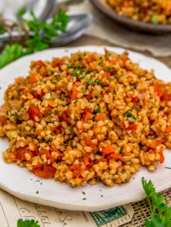 Middle Eastern Bulgur Pilaf - Monkey And Me Kitchen Adventures