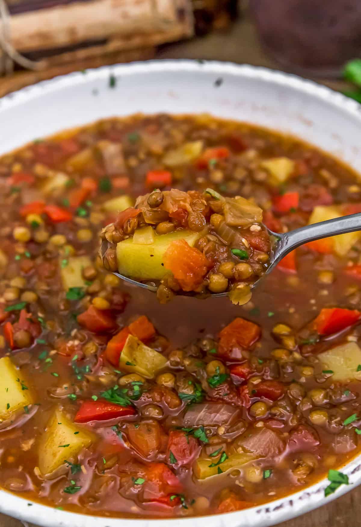 Spoonful of Smoky Lentil Potato Soup