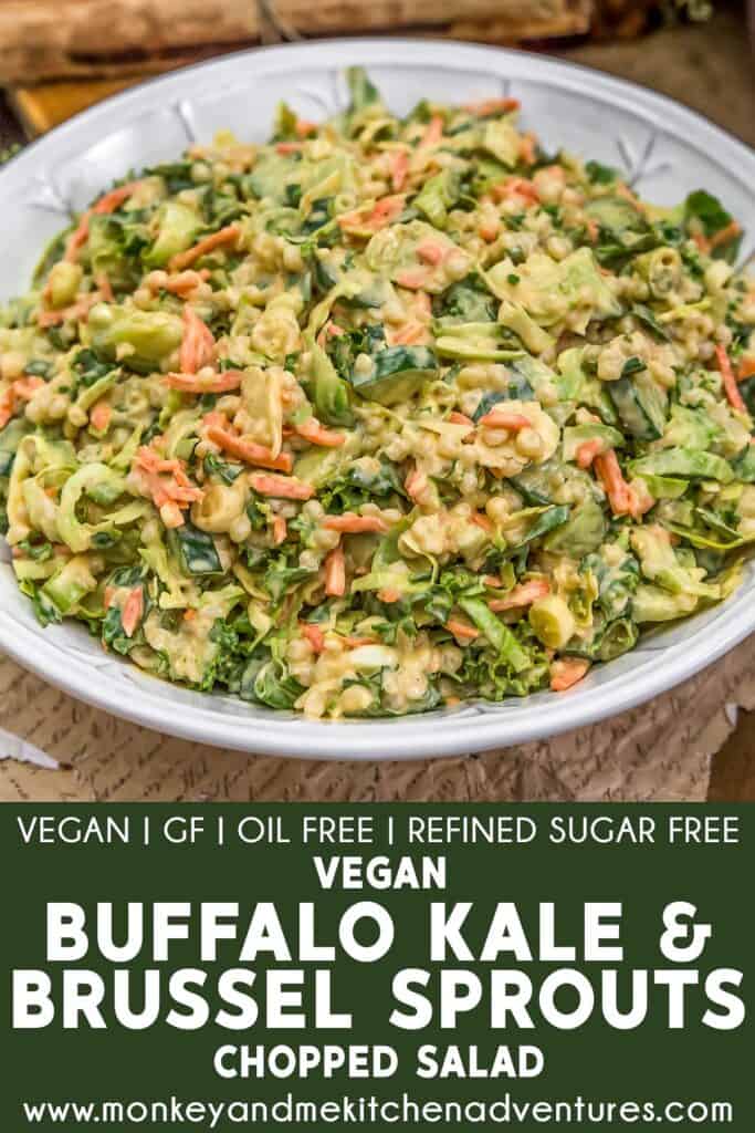 Vegan Buffalo Kale and Brussel Sprouts Chopped Salad - Monkey and Me ...