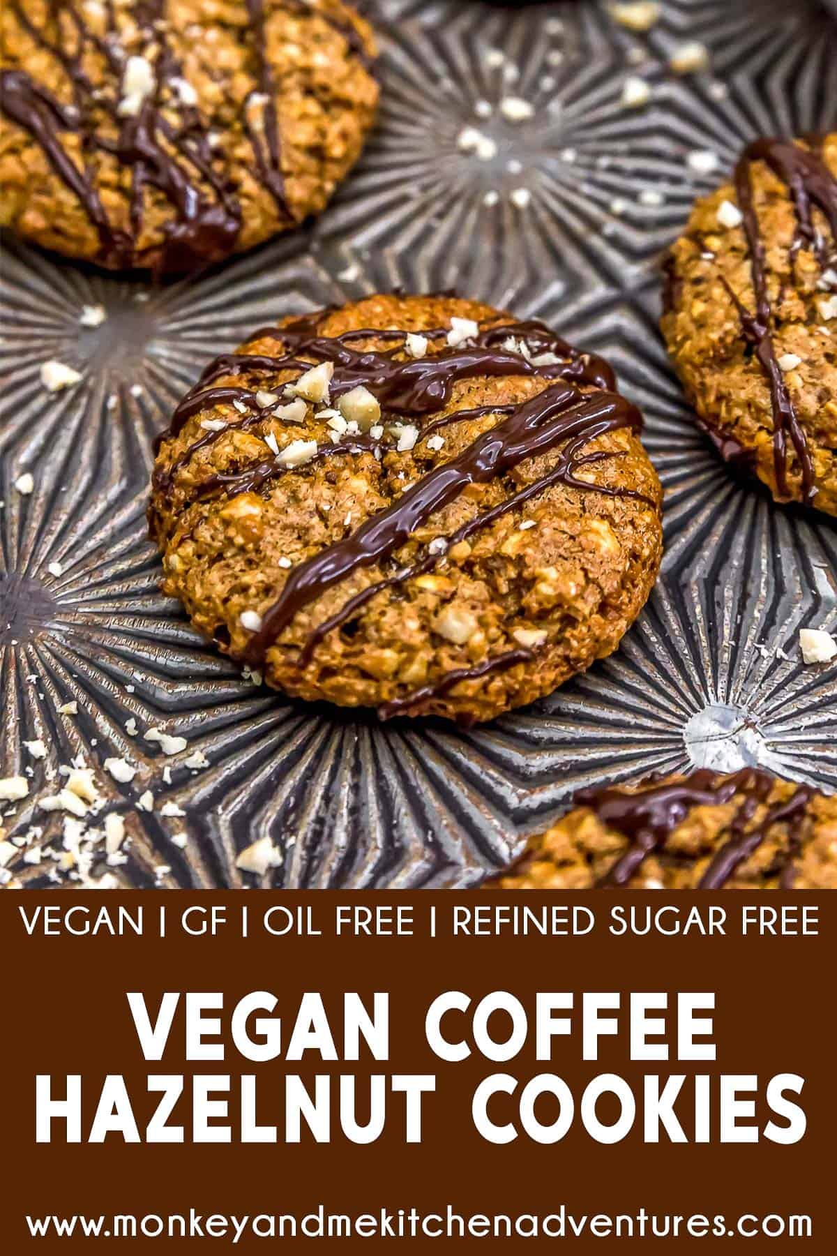 Vegan Coffee Hazelnut Cookies with text description