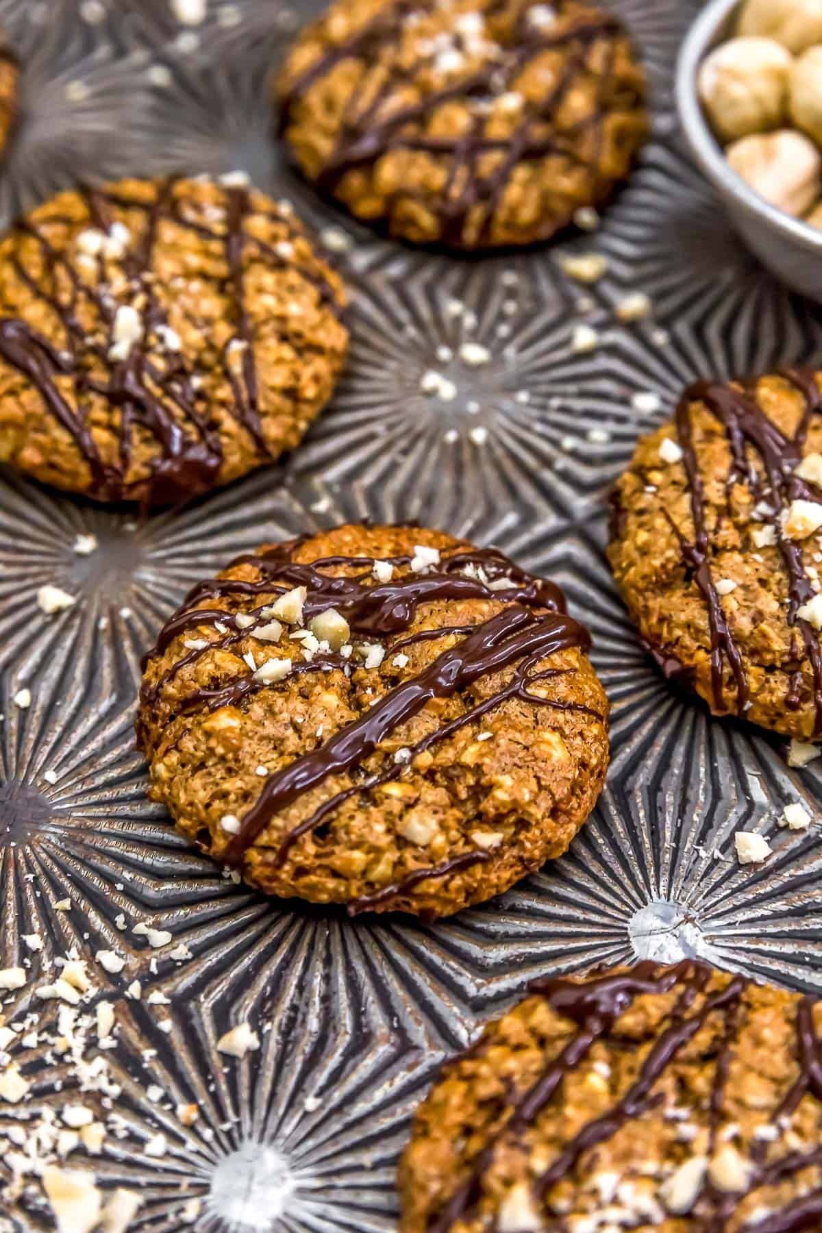 Vegan Coffee Hazelnut Cookies on a cookie sheet