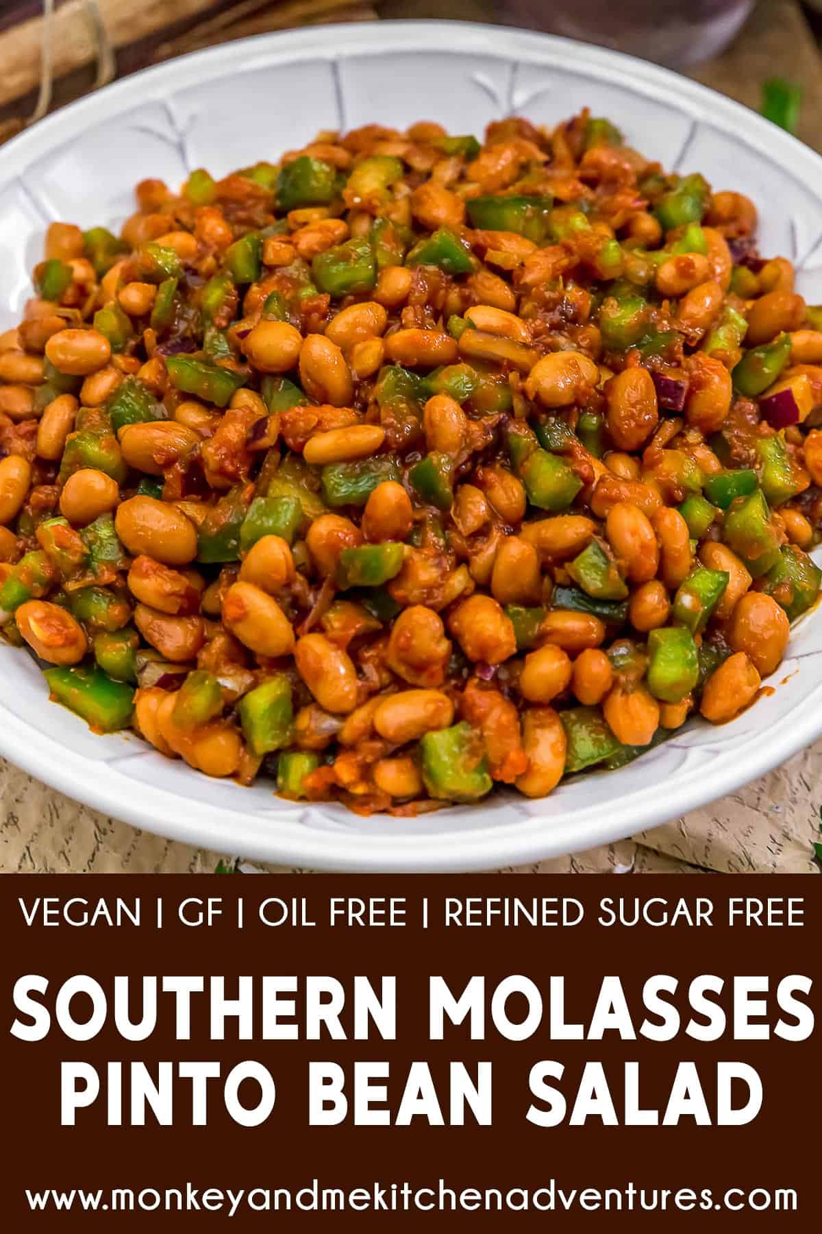 Southern Molasses Pinto Bean Salad with Text Description