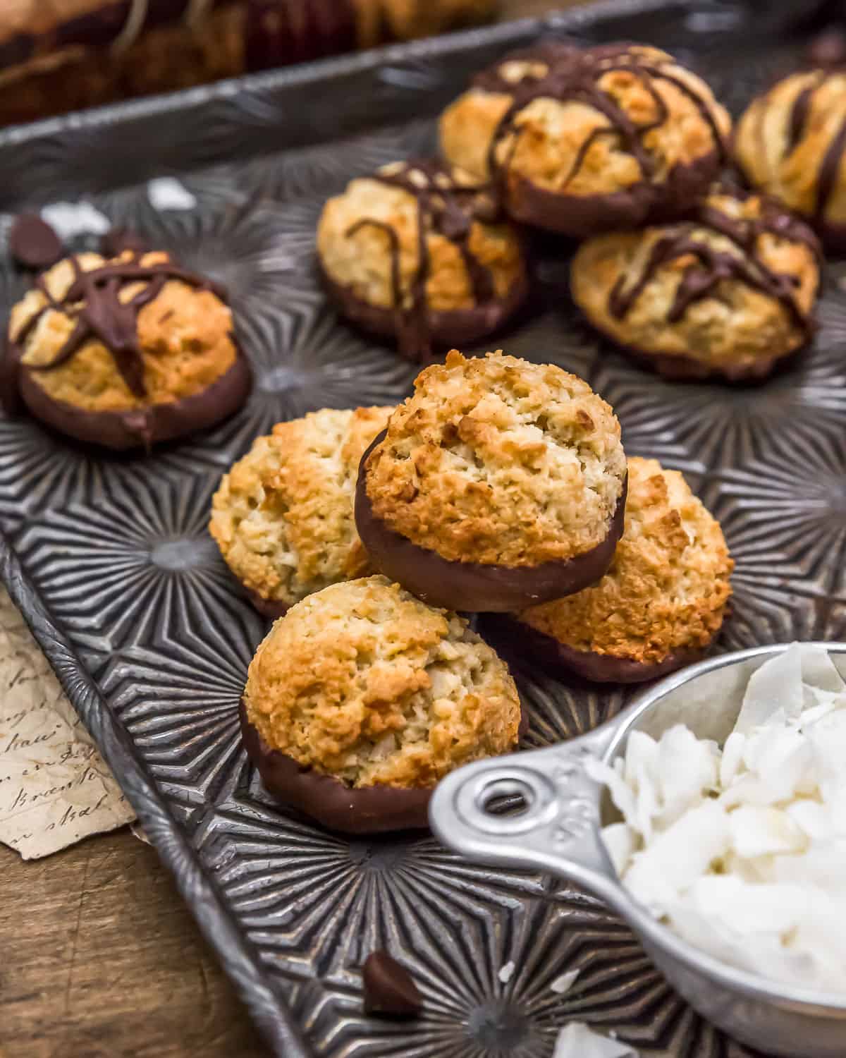 Close up of Vegan Coconut Macaroons