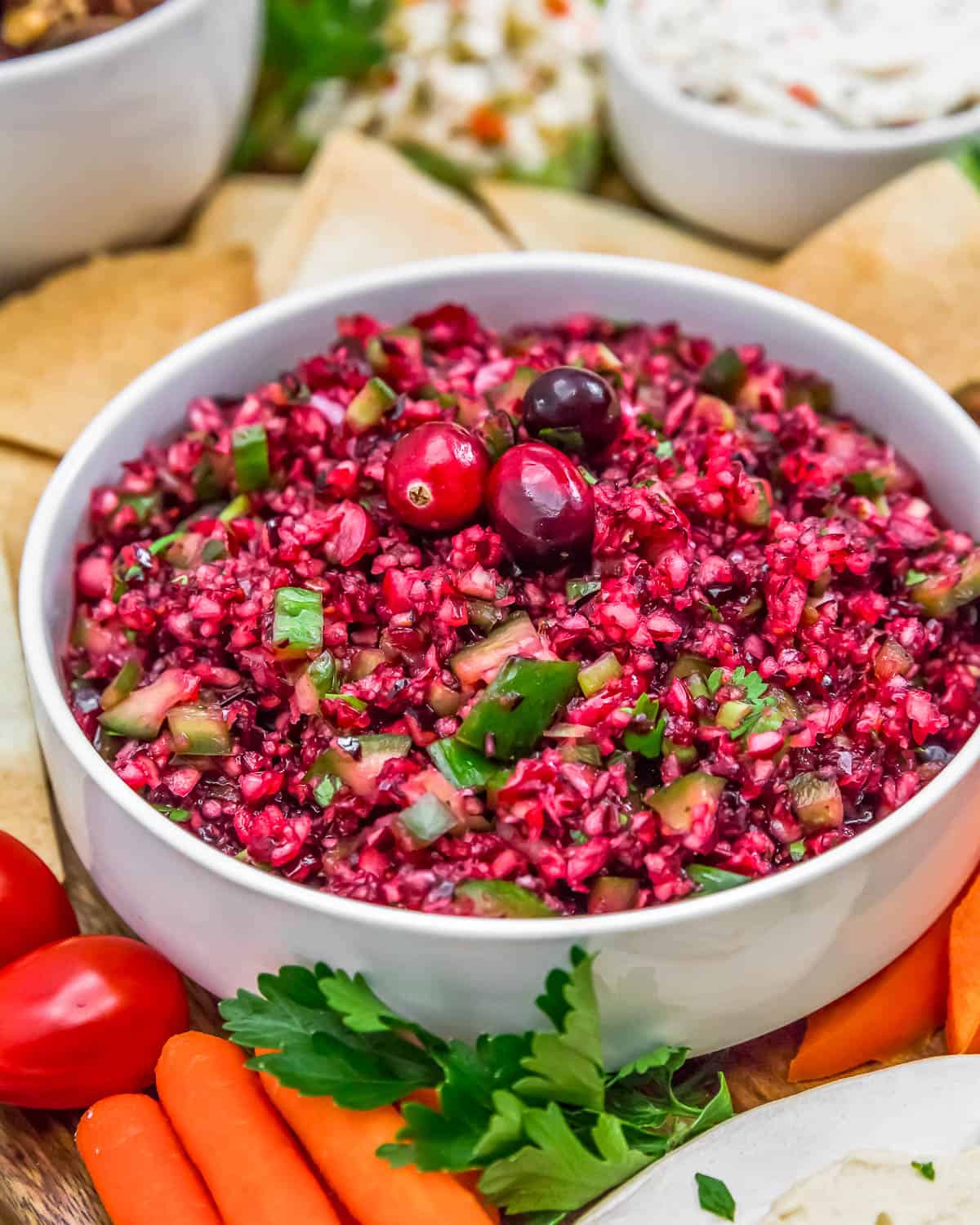 Cranberry Christmas Salsa in a bowl