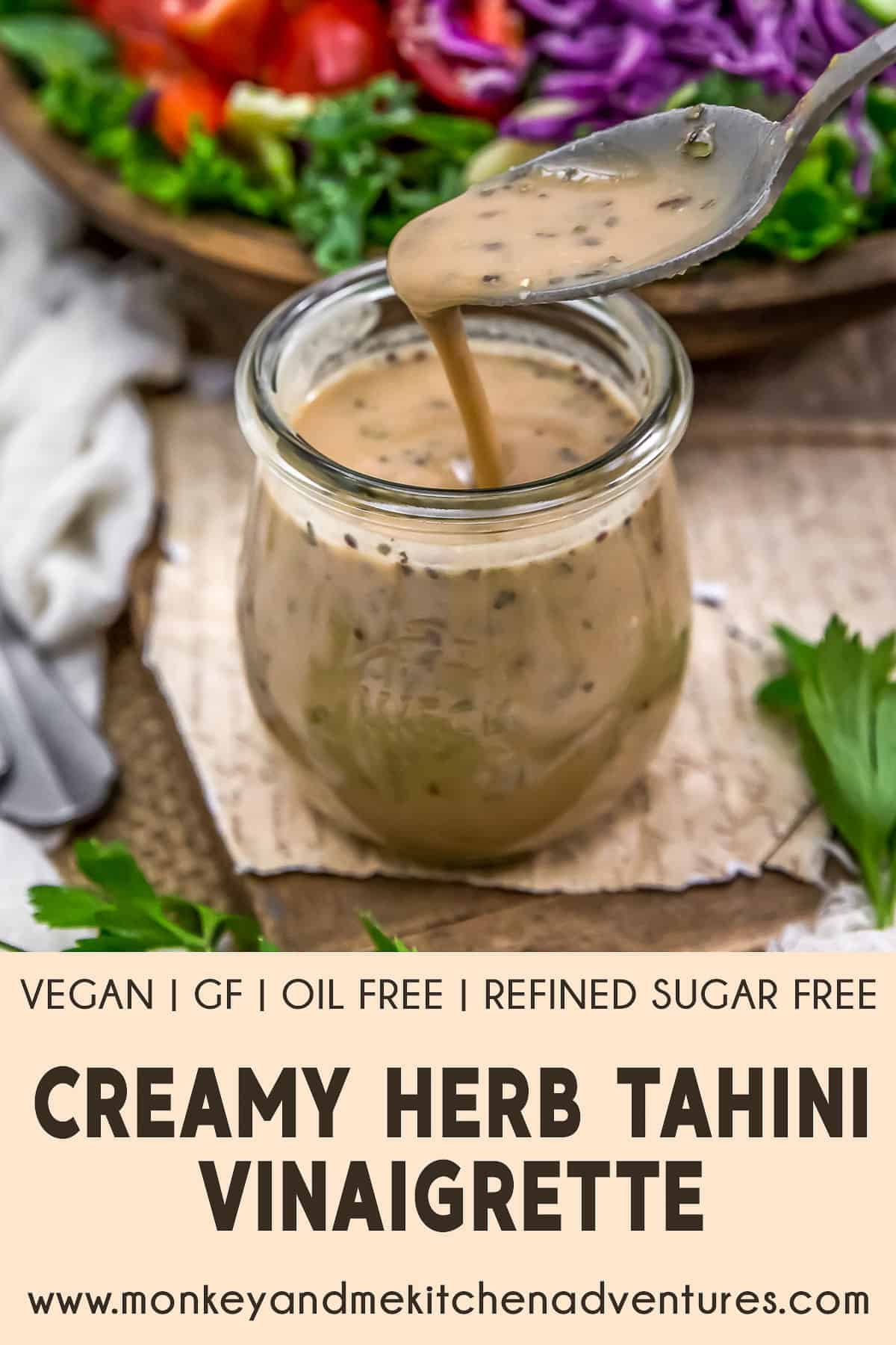 Creamy Herb Tahini Vinaigrette with text description