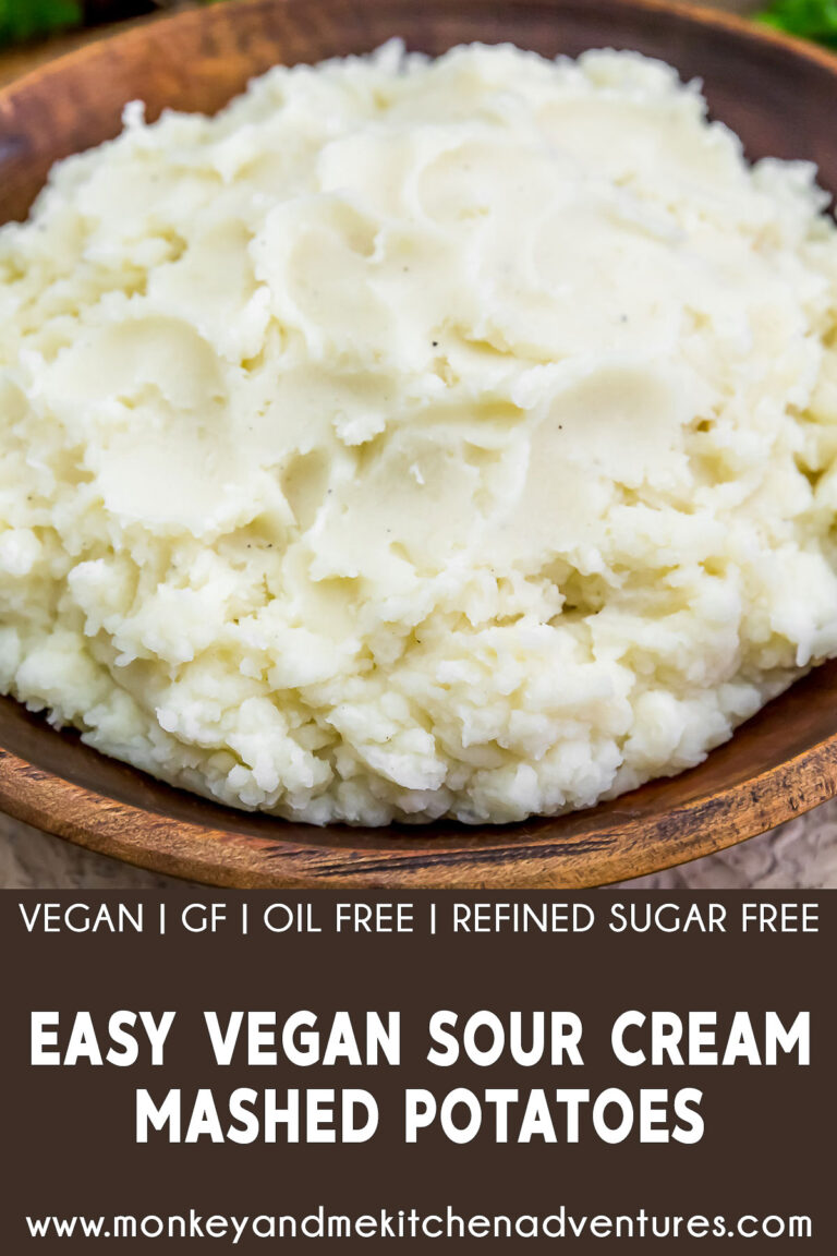 Easy Vegan Sour Cream Mashed Potatoes - Monkey and Me Kitchen Adventures