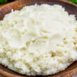Close up of Easy Vegan Sour Cream Mashed Potatoes