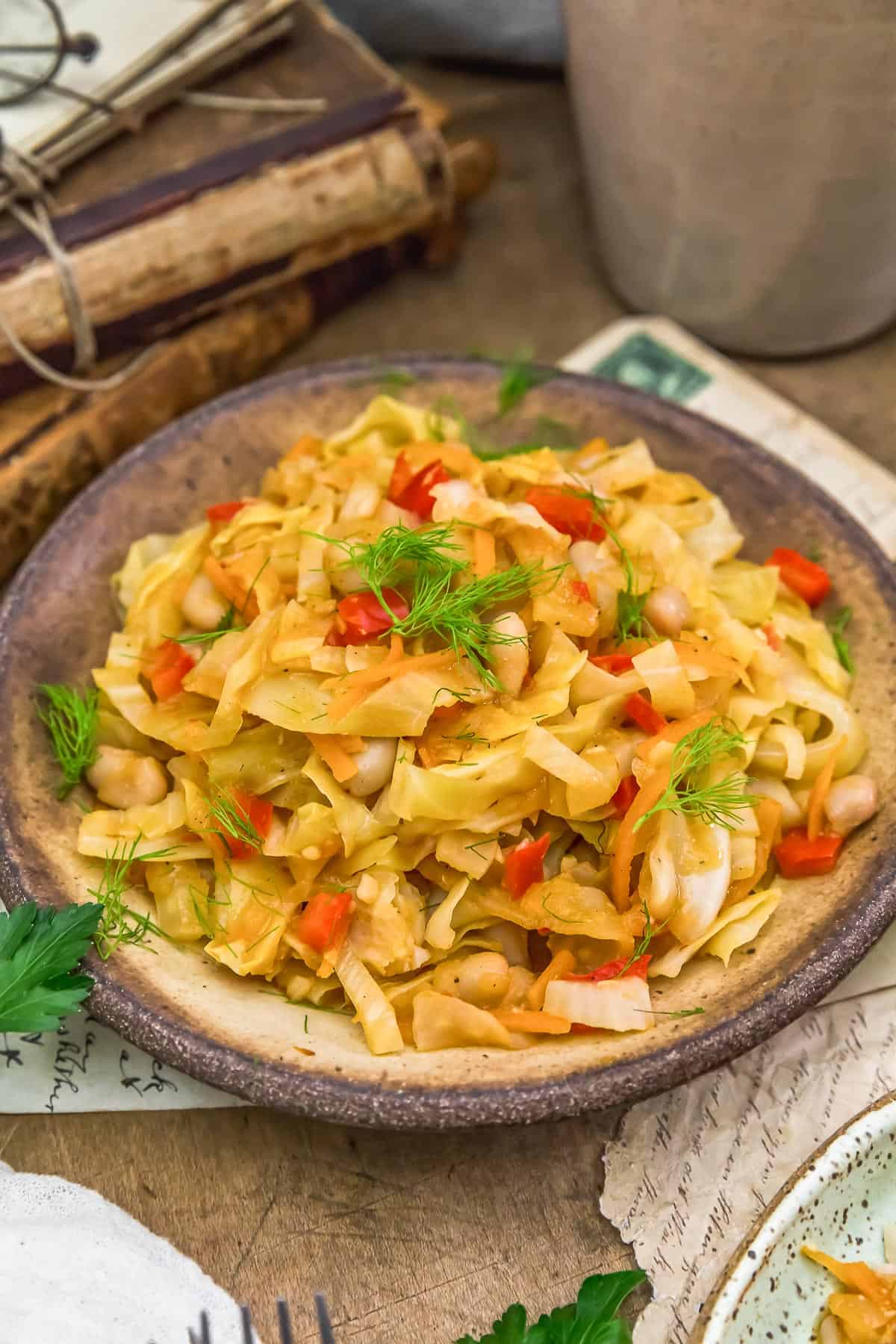 Close up of Fennel Cabbage Skillet