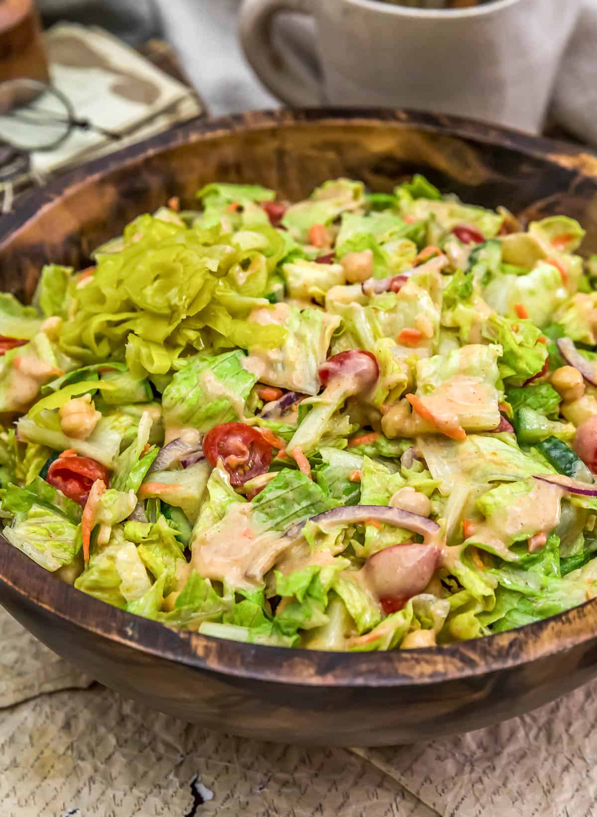 Close up of Vegan Lebanese Shawarma Salad