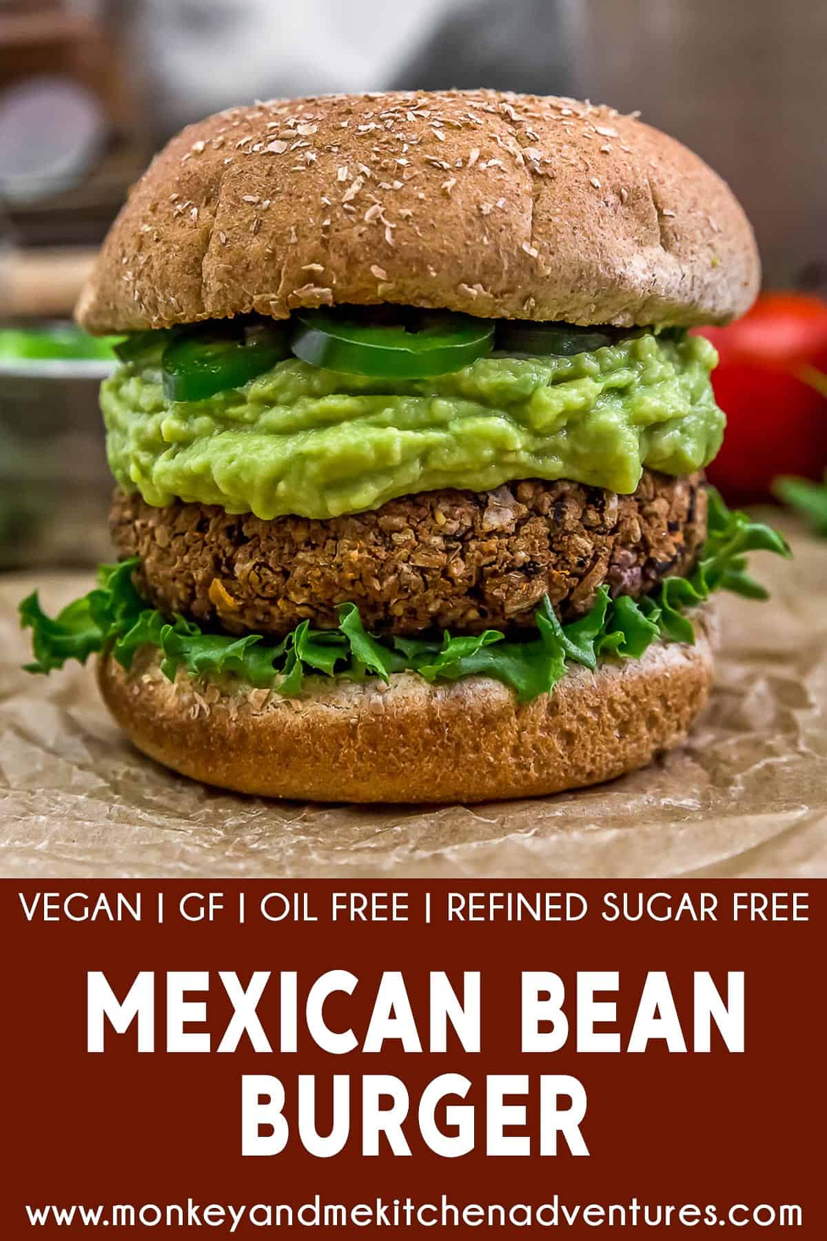 Mexican Bean Burger with text description