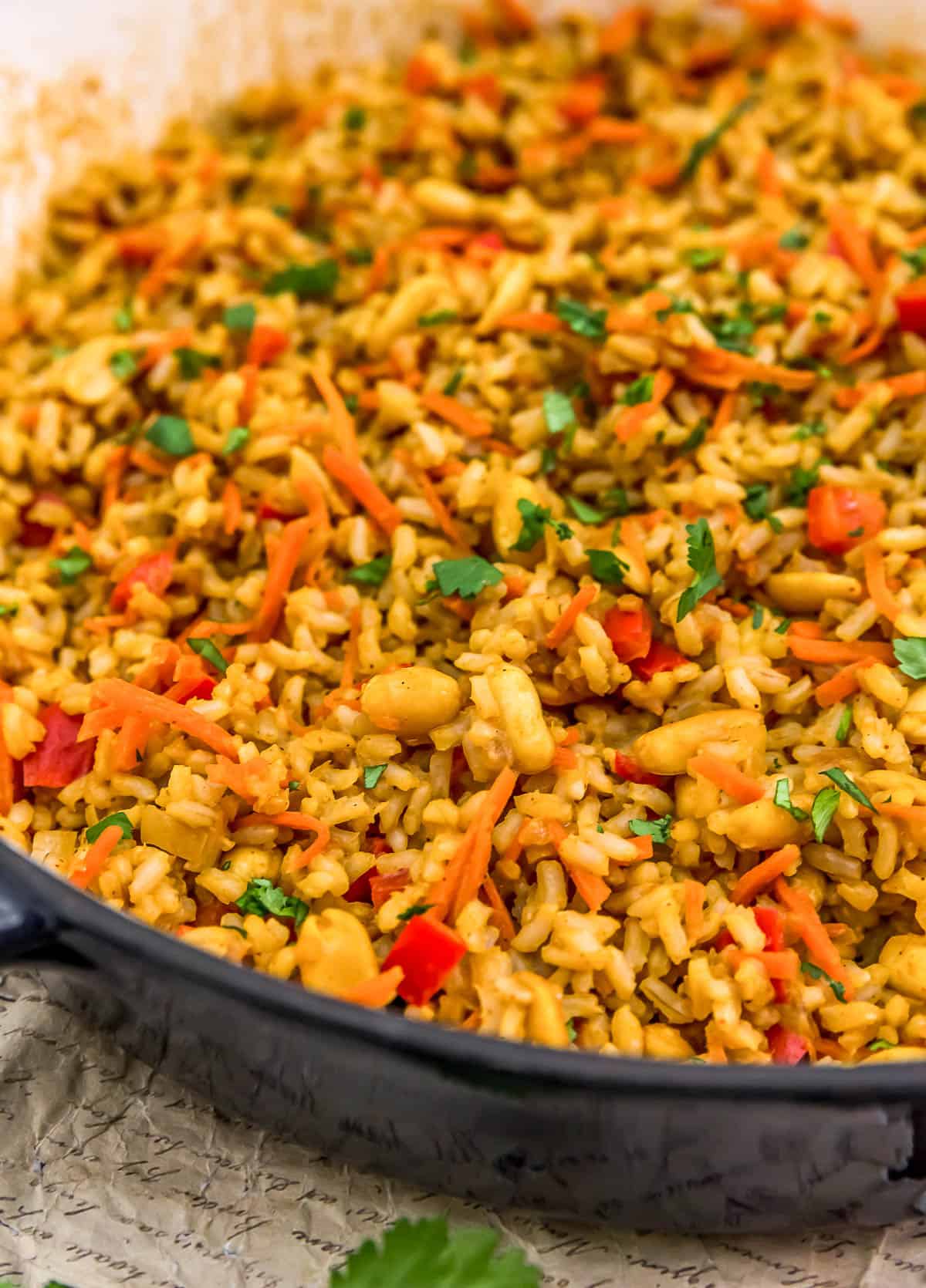 Close up of Spicy Peanut Fried Rice
