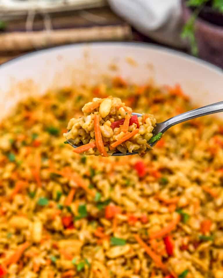 Spicy Peanut Fried Rice - Monkey and Me Kitchen Adventures