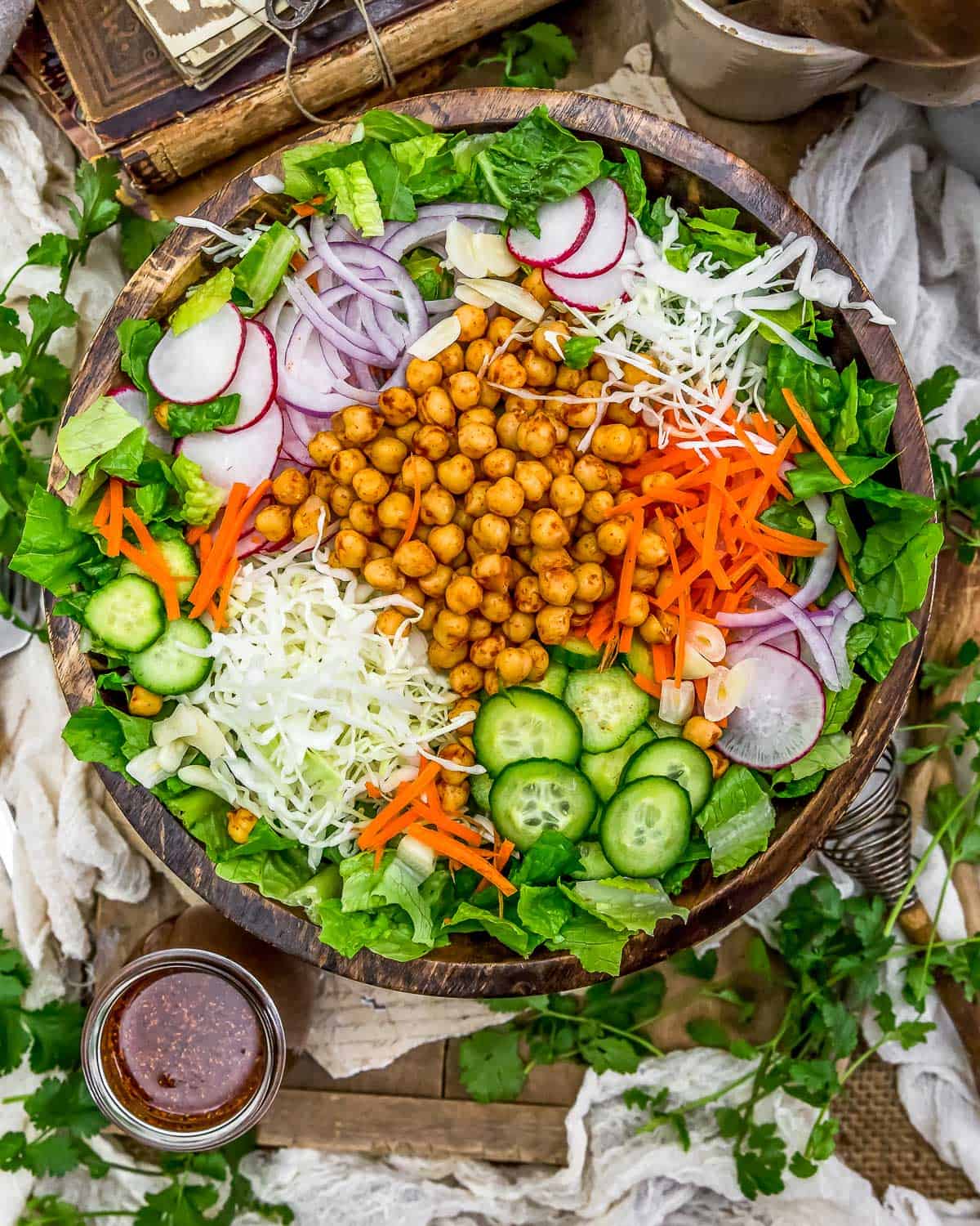 Oil Free Warm Chili Dressing with salad
