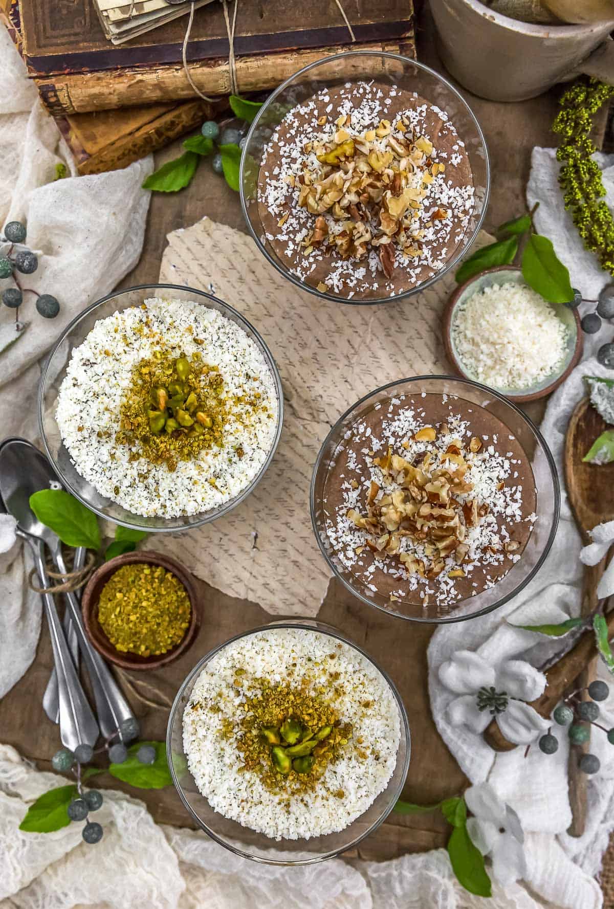 Served Spiced Rice Pudding (Lebanese Meghli)