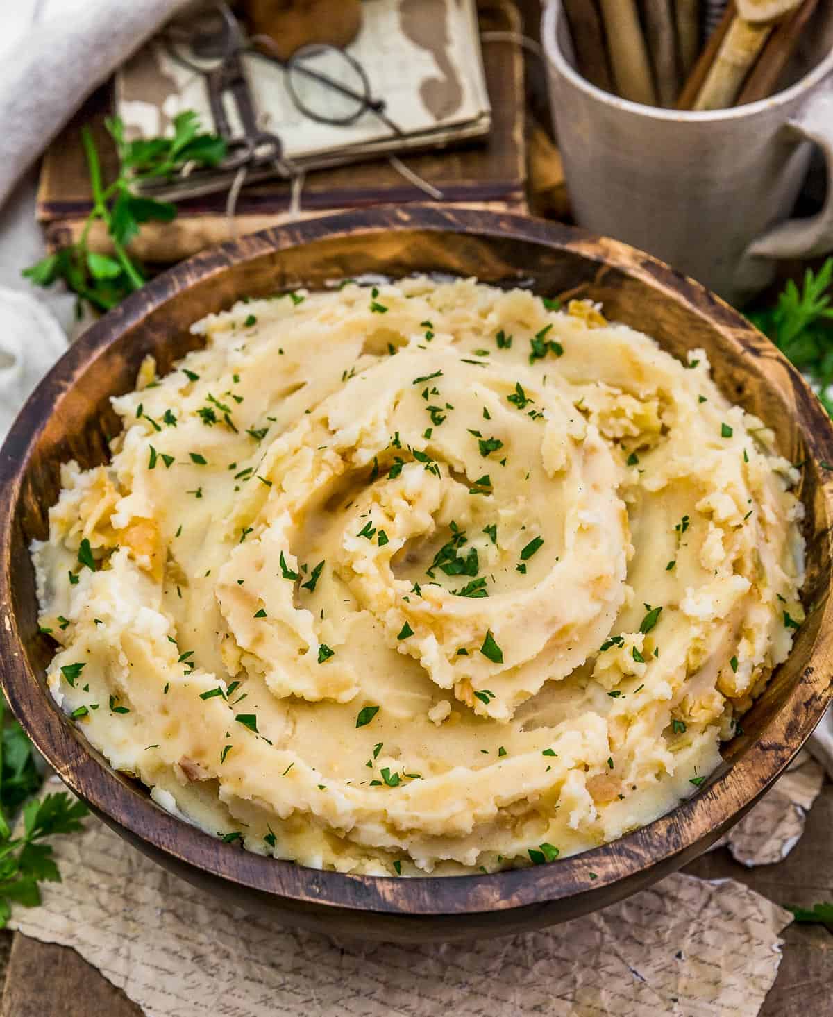 Close up of Vegan Irish Colcannon