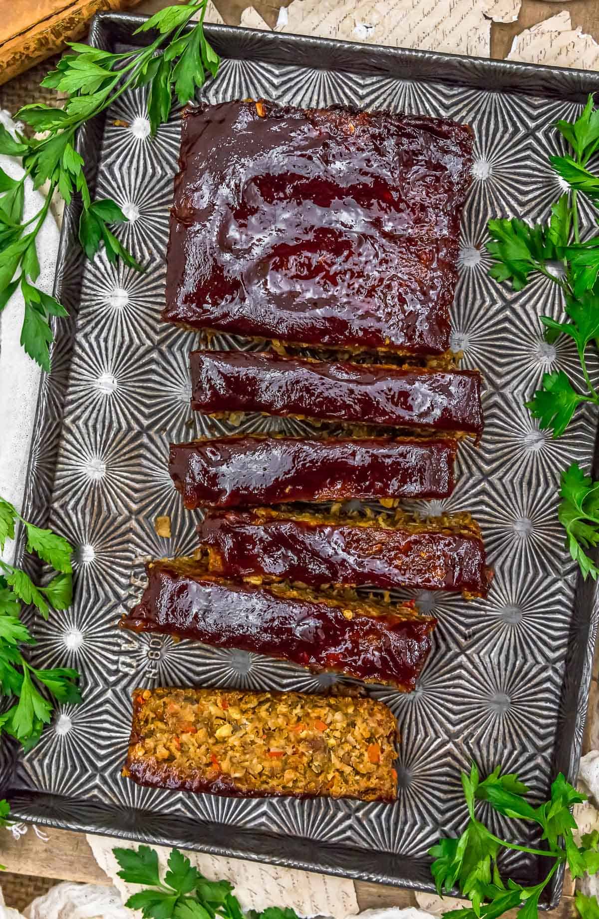 Baking Sheet of Vegan Lentil Veggie Loaf